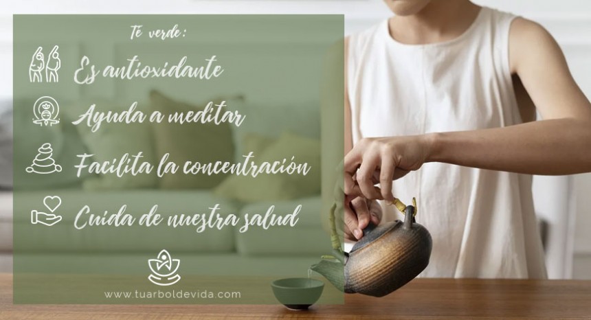 te verde y meditación